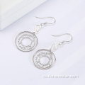 Joyas Boho Large Blanco CZ 925 Pendientes de Plata